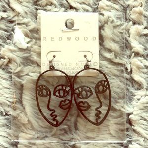 Artsy Face Earrings by Redwood